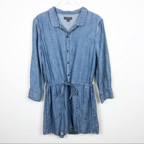 Anthropologie Level 99 Chambray Denim Romper XS - Picture 8 of 8